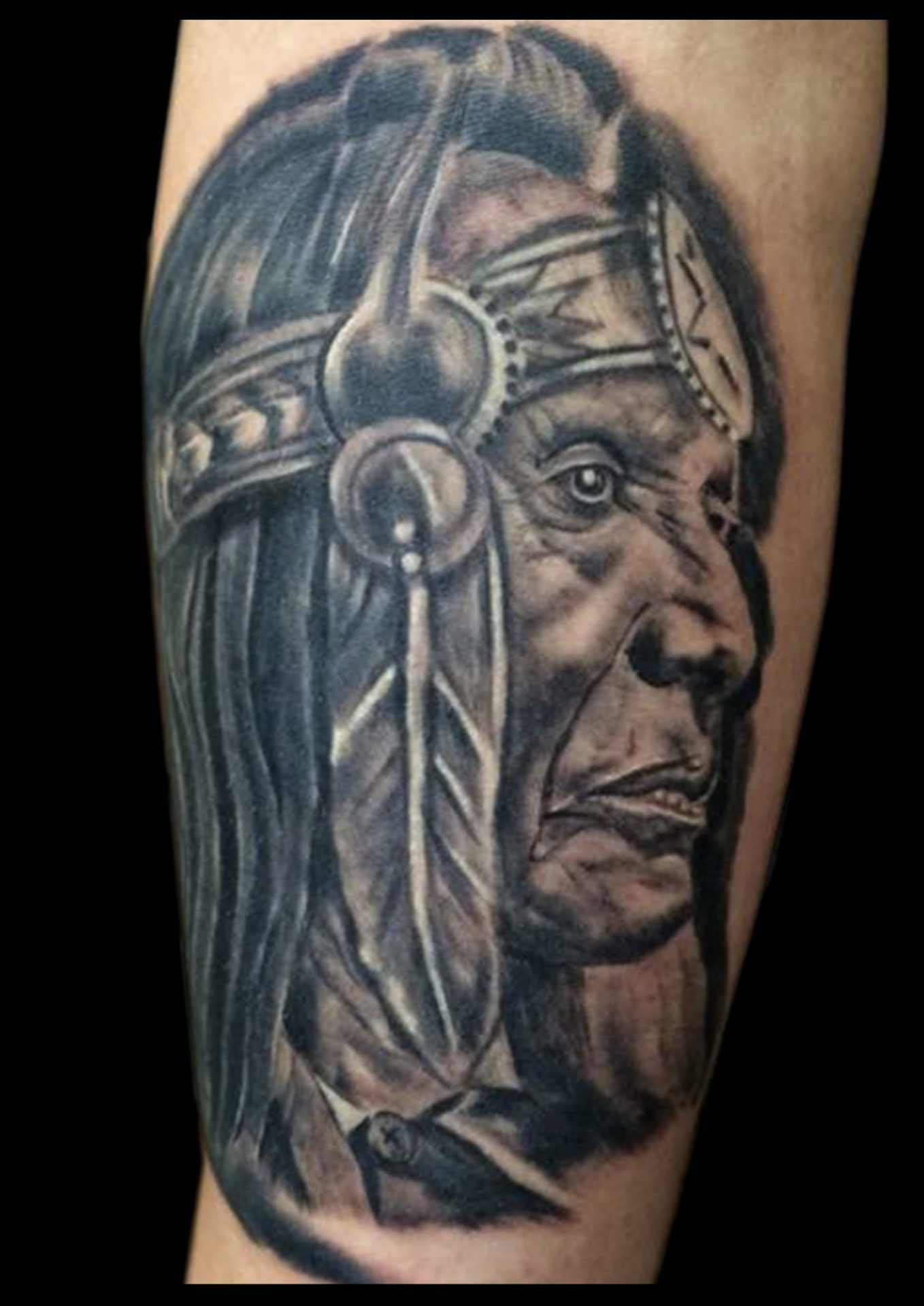 Native american portrait indianer portræt tattoo tatovering