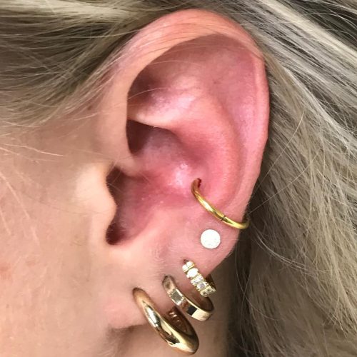 Conch piercing cartilage brusk piercing unisex segment ring