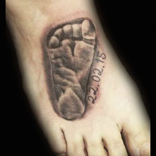 Baby foot fod tattoo tatovering