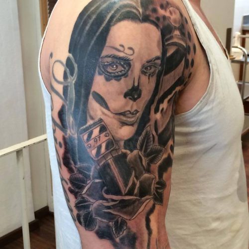 sugerskull tattoo tatovering chicano woman