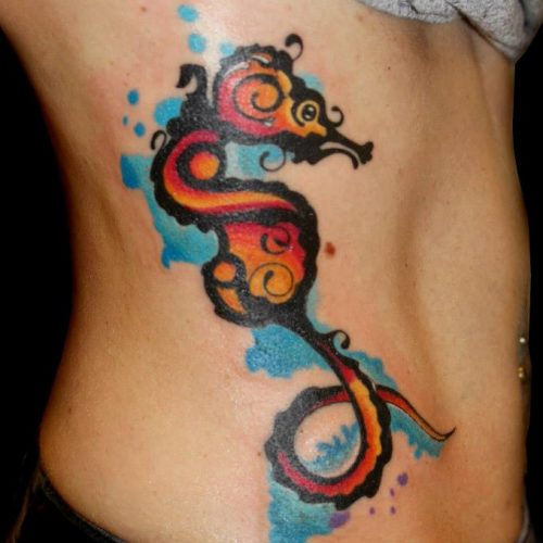 søhest farve tatovering seahorse tattoo colour