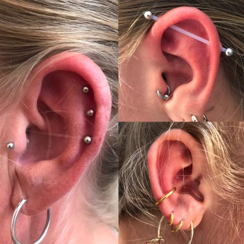 industrial helix conch piercing