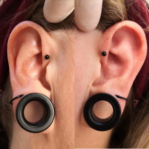 Strecth pieercinger store huller i ørefllipperne
