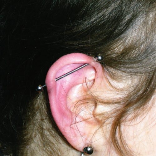 Industrial piercing ear øre cartilage barbell