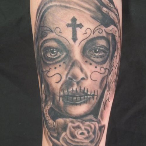 sugerskull tattoo tatovering chicano woman