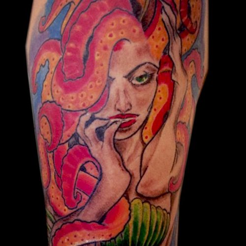 blæksprutte havfrue tatovering tattoo